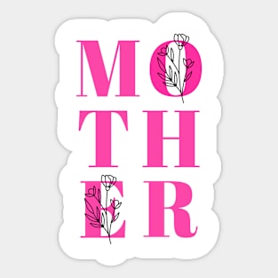 Happy Mothers Day Gift Ideas Pink Typography Sticker
